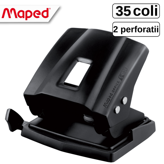 Perforator metalic, MAPED Essentials, 35 coli, Negru - Papet