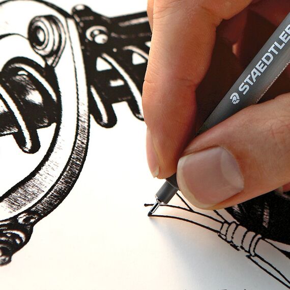 Pigment liner negru, STAEDTLER, ALEGE GROSIMEA: 0.05 mm - 3Papet