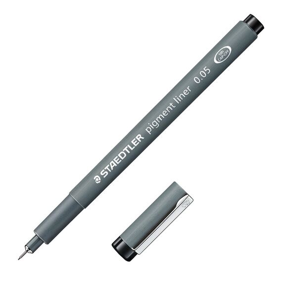 Pigment liner negru, STAEDTLER, ALEGE GROSIMEA: 0.05 mm - 2Papet