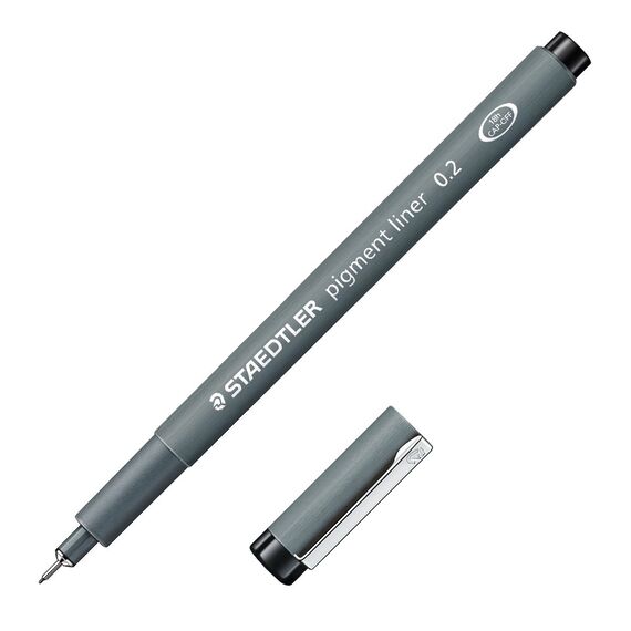 Pigment liner negru, STAEDTLER, ALEGE GROSIMEA: 0.2 mm - Papet