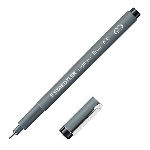 Pigment liner negru, STAEDTLER, ALEGE GROSIMEA: 0.5 mm - Papet