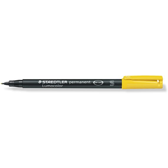 Marker permanent 0.4 mm, STAEDTLER Lumocolor S, ALEGE CULOAREA: Galben - Papet