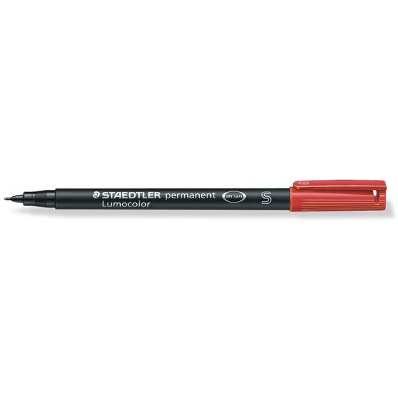 Marker permanent 0.4 mm, STAEDTLER Lumocolor S, ALEGE CULOAREA: Rosu - Papet