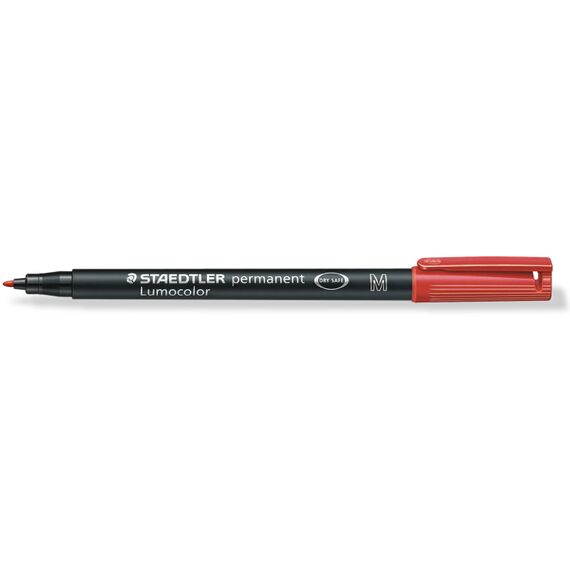 Marker permanent 1.0 mm, STAEDTLER Lumocolor M, ALEGE CULOAREA: Rosu - Papet