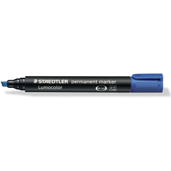 Marker permanent cu varf tesit, STAEDTLER Lumocolor, ALEGE CULOAREA: Albastru - 2Papet