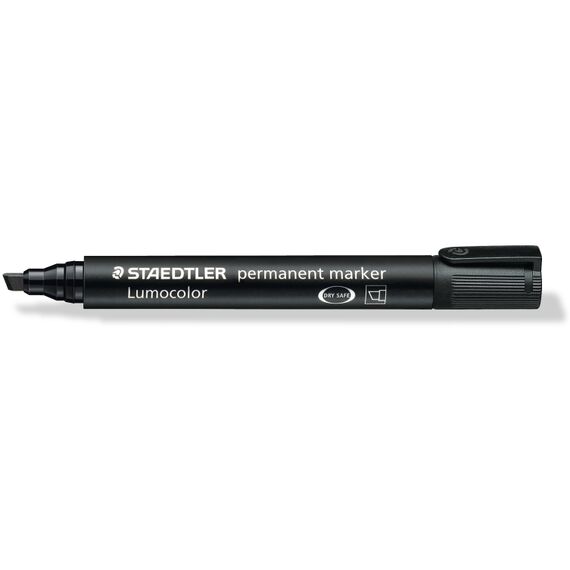Marker permanent cu varf tesit, STAEDTLER Lumocolor, ALEGE CULOAREA: Negru - Papet