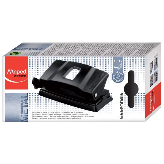 Perforator metalic, MAPED Essentials, 12 coli, Negru - 2Papet