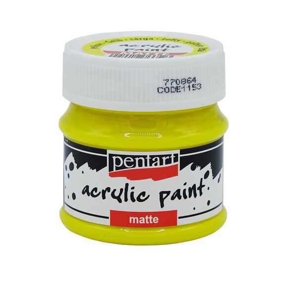 Culoare acrilica mata, 50 ml, PENTART Matte, ALEGE CULOAREA: Yellow - Papet