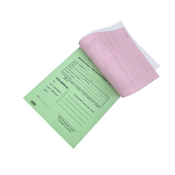 Fisa de aptitudine Medicina Muncii, A5, 3 exemplare, 150 file/set - 2Papet