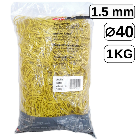 Elastice pentru bani, D 40 mm x 1.5 mm, 1 Kg, SCRIVA - Papet