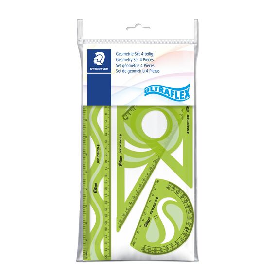 Set Geometrie, plastic flexibil, 4 piese, STAEDTLER Ultraflex - 3Papet