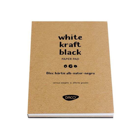 Bloc desen si schite A5, hartie alba-natur-neagra, 110 -240g/mp, 60 file, DACO - Papet