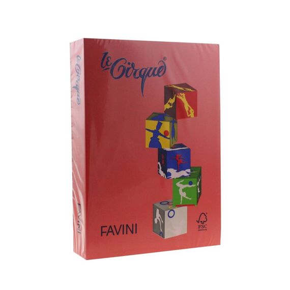 Carton colorat Rosu A4, FAVINI, 160 g/mp, 250 coli/top, cod culoare 209 - Papet