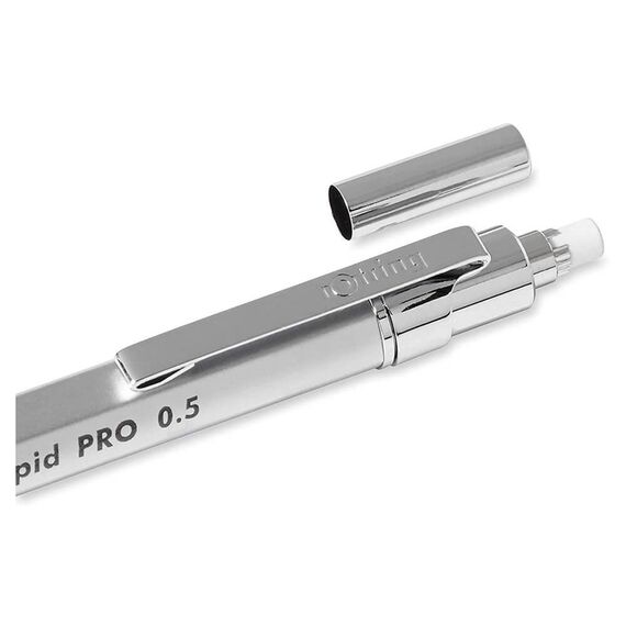 Creion mecanic ROTRING Rapid Pro, ALEGE GROSIMEA: 0.5 mm - argintiu - 3Papet