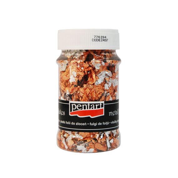 Fulgi de foita M1 imitatie argint-cupru, Pentart P2497 - Papet