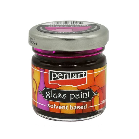 Culori sticla si vitraliu, 30 ml, PENTART Carmin/Magenta P0774 - Papet