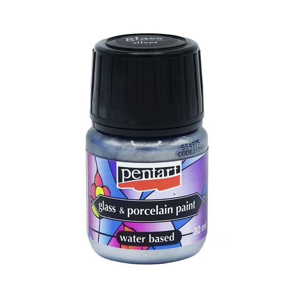 Culori sticla, portelan sau ceramica, 30 ml, PENTART Silver P21349 - Papet