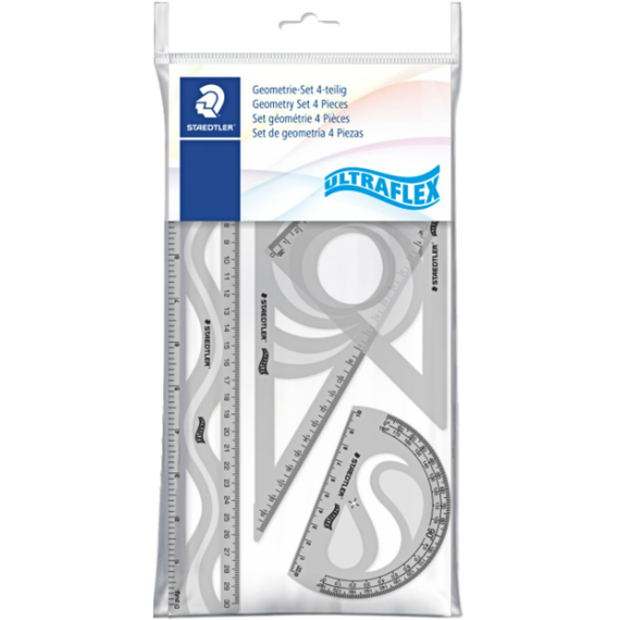 Set Geometrie, plastic flexibil, 4 piese, STAEDTLER Ultraflex - 4Papet