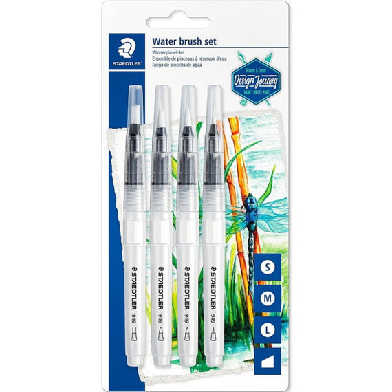Pensule cu varfuri mixte si rezervor de apa, 4 buc/set, STAEDTLER - Papet