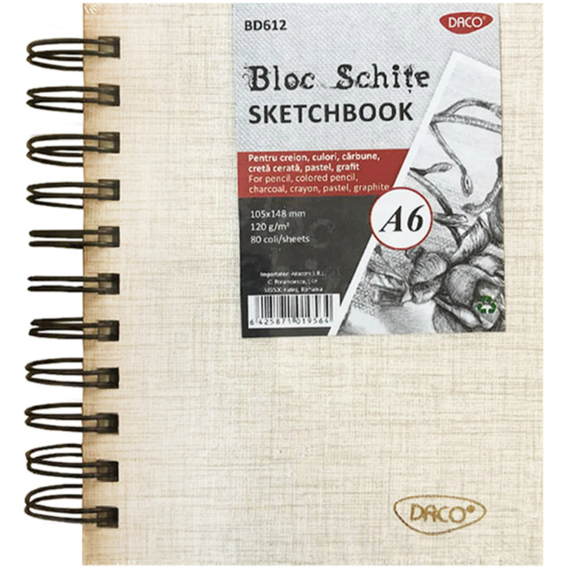 Bloc Schite A6 ,120g/mp, 80 file, DACO - Papet