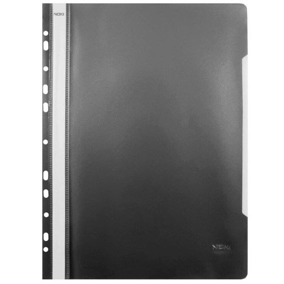 Dosar plastic cu sina si multiperforatii NOKI Negru - Papet