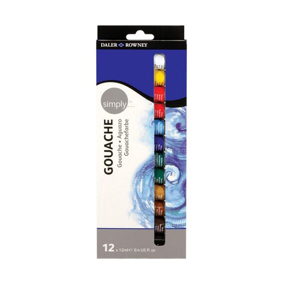 Culori guasa DALER ROWNEY Simply, 12ml, 12 culori/set - Papet