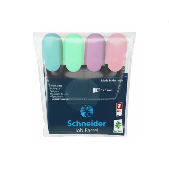 Textmarker SCHNEIDER Job Pastel, 4 buc/set - 2Papet
