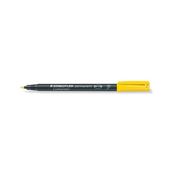 Marker permanent 0.6 mm, STAEDTLER Lumocolor F, ALEGE CULOAREA: Galben - Papet