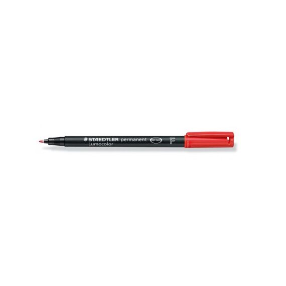 Marker permanent 0.6 mm, STAEDTLER Lumocolor F, ALEGE CULOAREA: Rosu - Papet