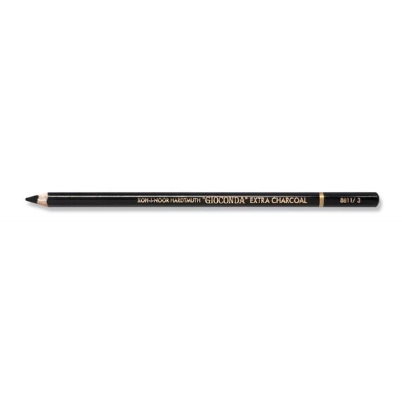 Creion cu mina carbune natural negru, KOH-I-NOOR Gioconda, Model: Medium - 2Papet