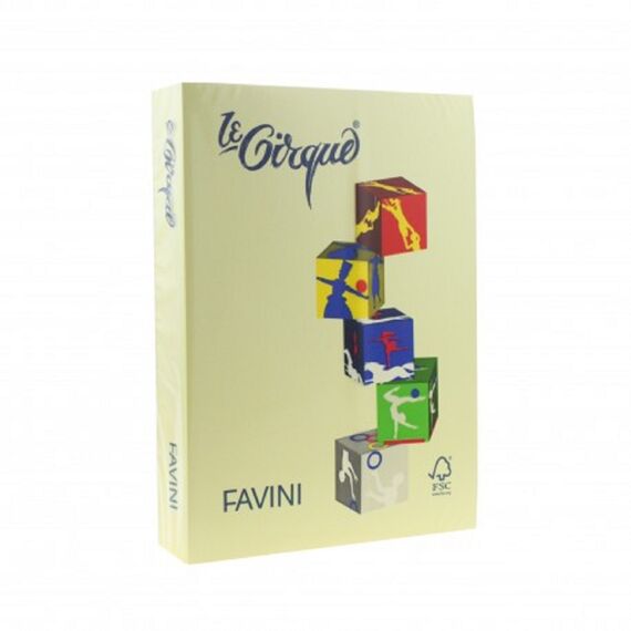 Carton colorat Galben pal A4, FAVINI, 160 g/mp, 250 coli/top, cod culoare 100 - Papet