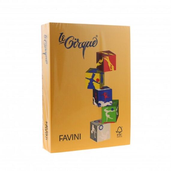 Carton colorat Galben auriu A4, FAVINI, 160 g/mp, 250 coli/top, cod culoare 201 - Papet