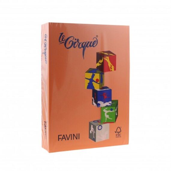 Carton colorat Portocaliu A4, FAVINI, 160 g/mp, 250 coli/top, cod culoare 205 - Papet