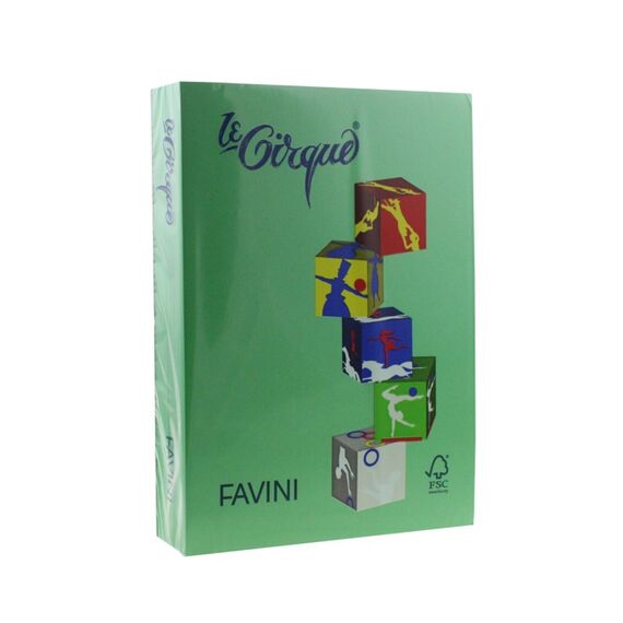 Hartie colorata Verde inchis A4, FAVINI, 80 g/mp, 500 coli/top, cod culoare 208 - Papet