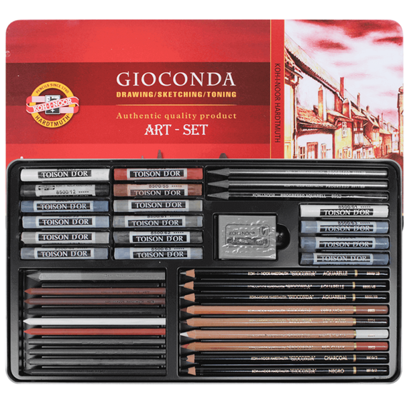 Set Large arta Gioconda Koh-i-Noor 39 piese cutie metalica K8891 - Papet
