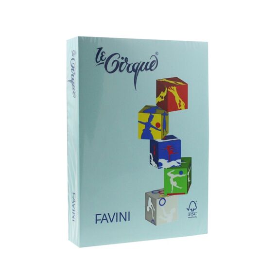 Hartie colorata Albastru deschis A4, FAVINI, 80 g/mp, 500 coli/top, cod culoare 106 - Papet