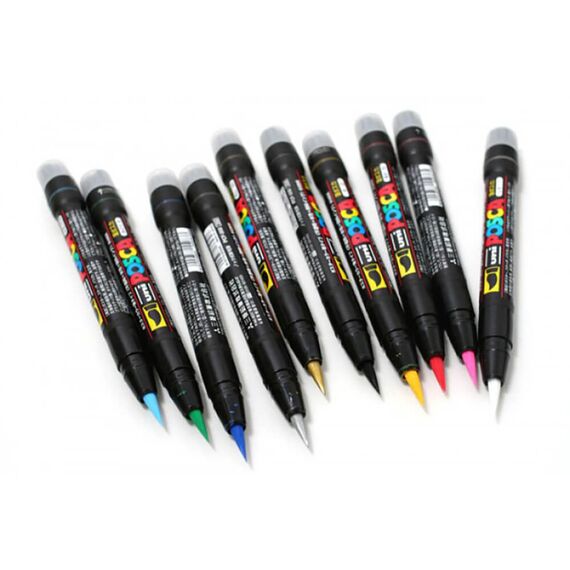 Marker pensula Uni Posca Brush PCF-350 K roz M427 - 3Papet