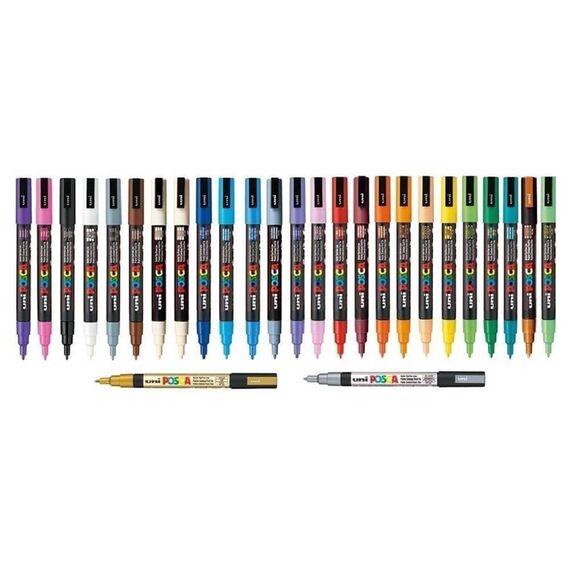 Marker Uni PC-3M Posca 0.9-1.3 mm Gri Albastrui - 2Papet