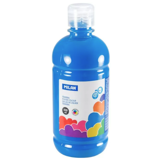Culori tempera 500 ml, MILAN, ALEGE CULOAREA: Albastru deschis - 2Papet