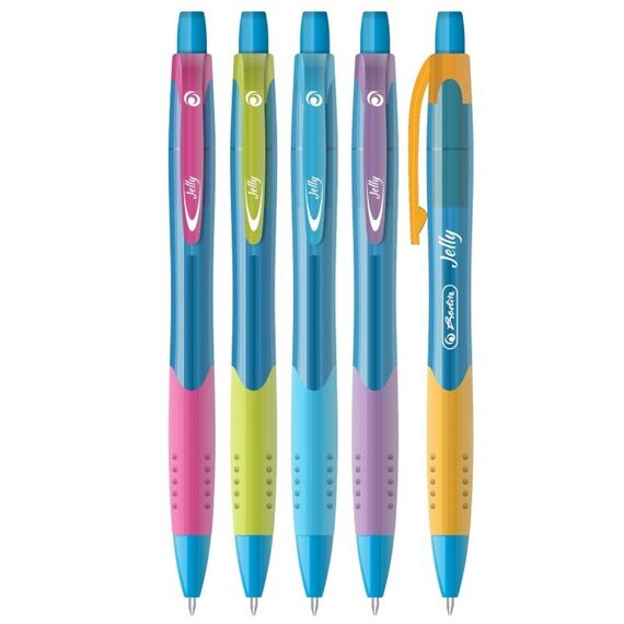 Pix cu gel 0.7 mm, HERLITZ Jelly, scriere albastra - 2Papet