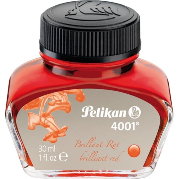 Cerneala PELIKAN 4001, Calimara 30 ml, ALEGE CULOAREA: Rosu - Papet