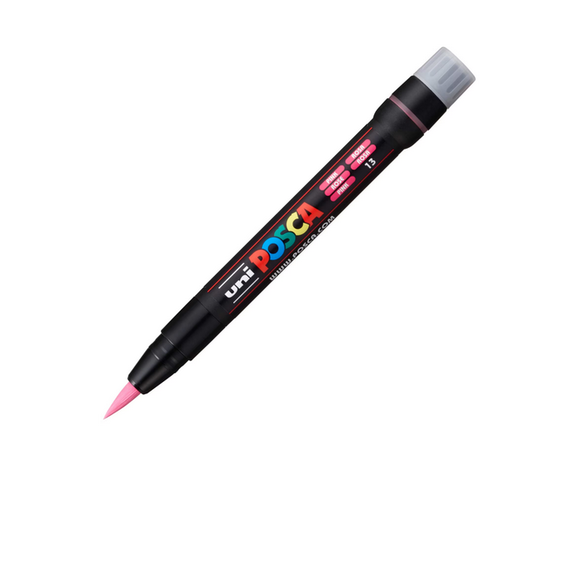 Marker pensula Uni Posca Brush PCF-350 K roz M427 - Papet