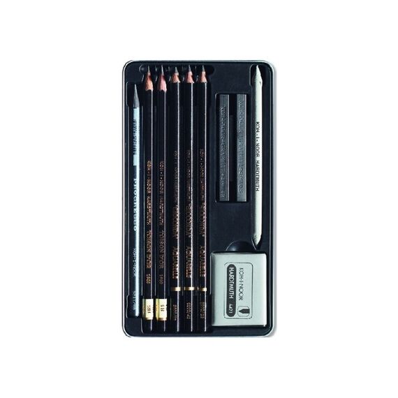 Set arta Grafit, KOH-I-NOOR Gioconda in cutie metalica, 10 piese/set - 2Papet