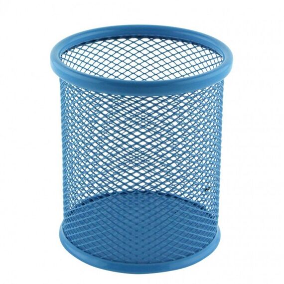 Suport instrumente de scris metalic, forma cilindrica, Mesh, colorat, ECADA, ALEGE CULOAREA: Albastru - Papet