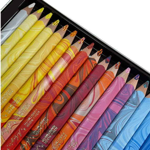 Creioane colorate KOH-I-NOOR Magic Jumbo, cutie metalica, 24 culori/set - 3Papet