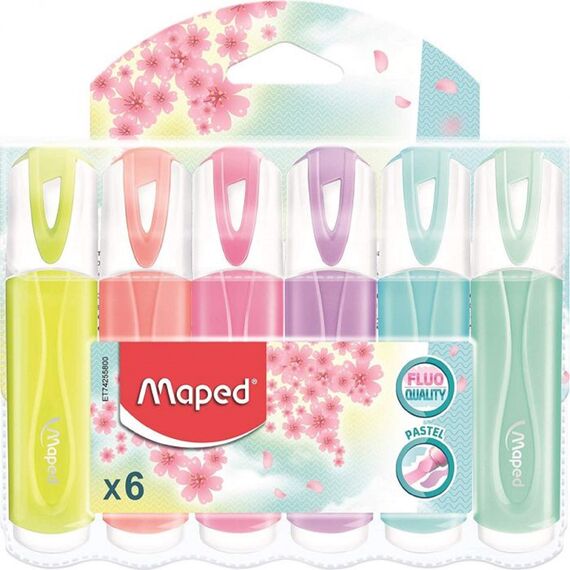 Textmarker MAPED Fluo Peps Pastel, 6 buc/set - Papet