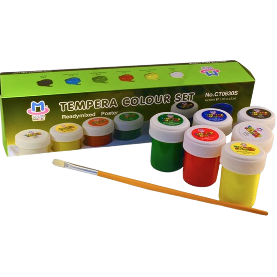 Culori tempera, tub 30 ml, 6 culori/set, PHOENIX - 2Papet