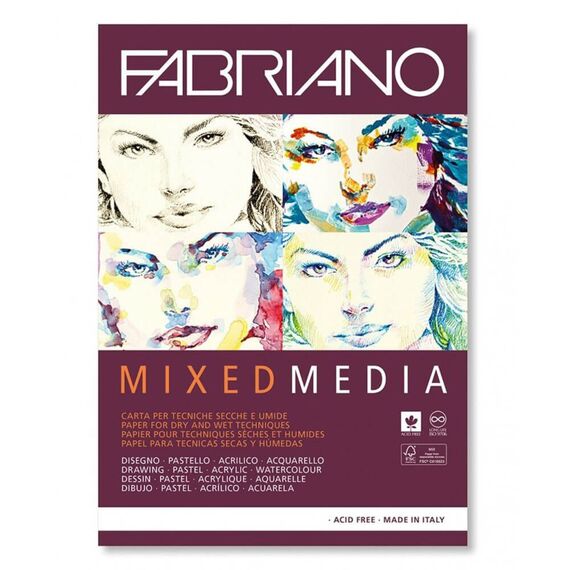 Bloc Mixed Media A3, 250g/mp, 40 file, FABRIANO - Papet