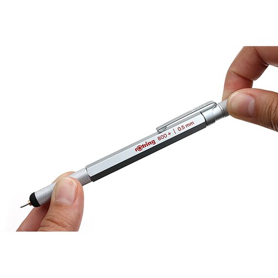 Creion mecanic ROTRING Seria 800+, ALEGE GROSIMEA: 0.5 mm - argintiu - 4Papet