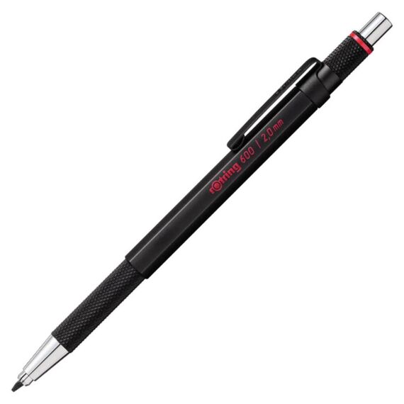 Creion mecanic ROTRING 2.0 mm, metalic, Seria 600, negru - 3Papet